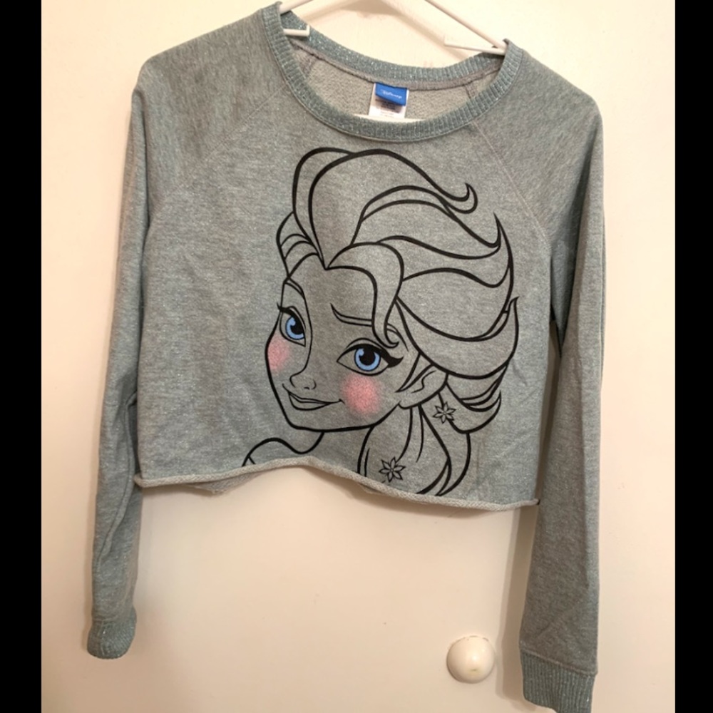 Disney Frozen Elsa Crop Long Sleeve Juniors M